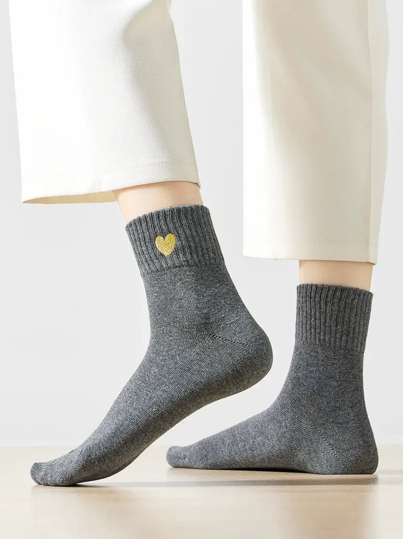 Chaussettes Coeur Doré Longue | Titeschaussettes Gris foncé - Kiabi