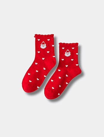Chaussettes Coeur Noël & Volant