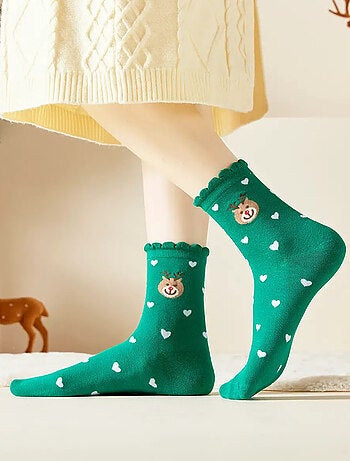 Chaussettes Coeur Noël & Volant
