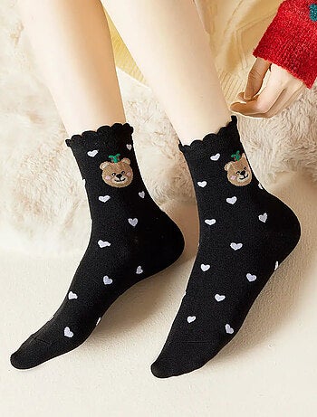 Chaussettes Coeur Noël & Volant