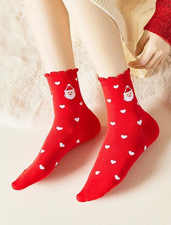 Chaussettes Coeur Noël & Volant