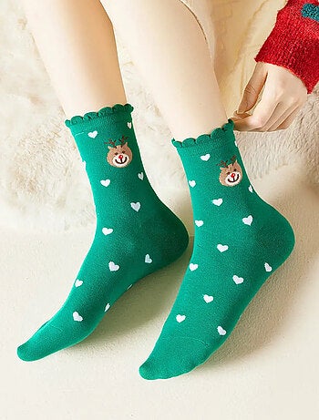 Chaussettes Coeur Noël & Volant