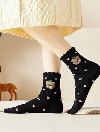 Chaussettes Coeur Noël & Volant