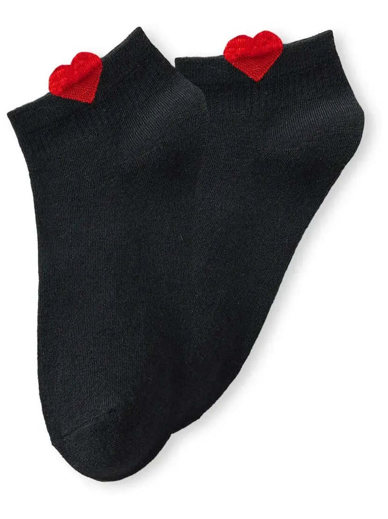 Chaussettes Coeur rouge Unis Coté | Titeschaussettes Noir - Kiabi