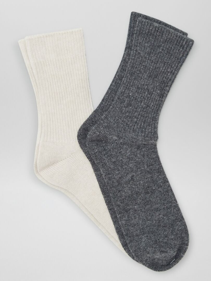 Chaussettes contenant de la laine Gris - Kiabi