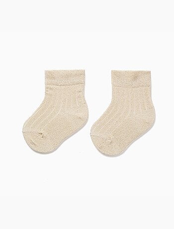 Chaussettes côtelées avec lurex et volants