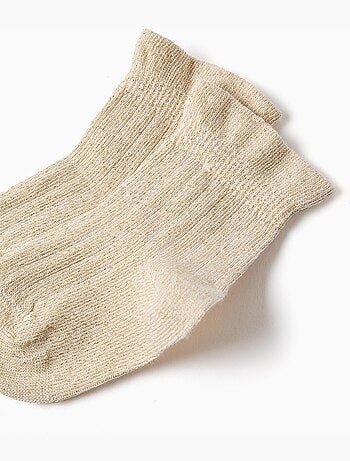 Chaussettes côtelées avec lurex et volants