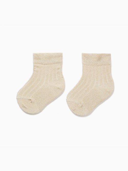 Chaussettes côtelées avec lurex et volants - Kiabi