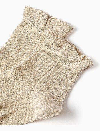 Chaussettes côtelées avec lurex et volants