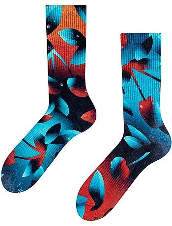 Chaussettes Côtelées Cerises Noires