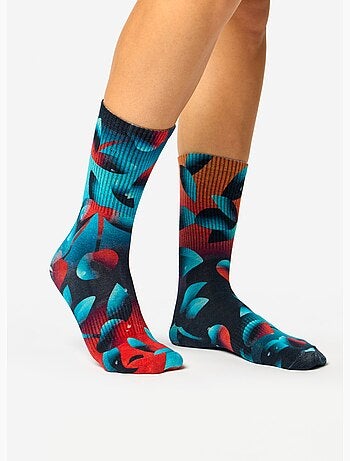 Chaussettes Côtelées Cerises Noires