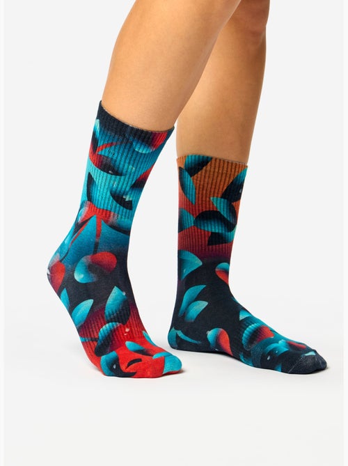Chaussettes Côtelées Cerises Noires - Kiabi