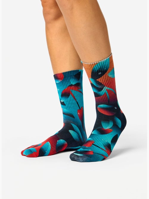 Chaussettes Côtelées Cerises Noires - Kiabi