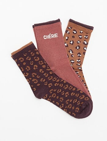 Chaussettes côtelées fantaisies