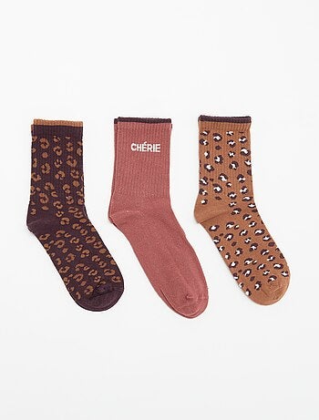 Chaussettes côtelées fantaisies