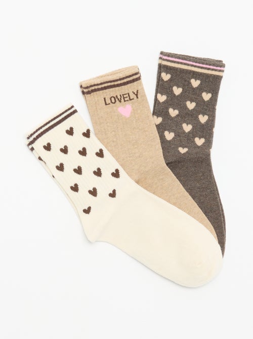 Chaussettes côtelées fantaisies - Kiabi