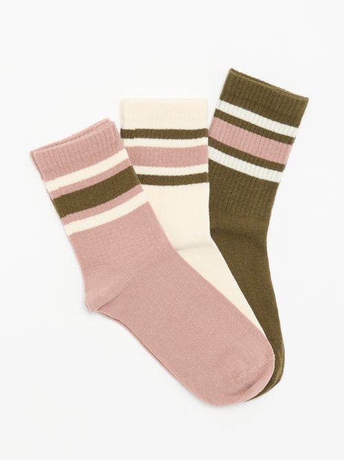 Chaussettes côtelées fantaisies - Kiabi