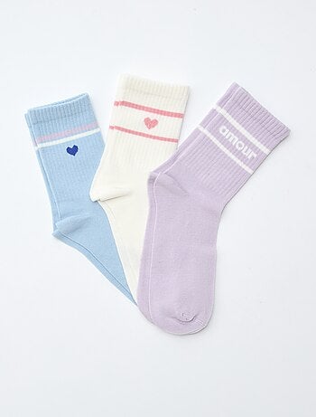 Chaussettes côtelées fantaisies