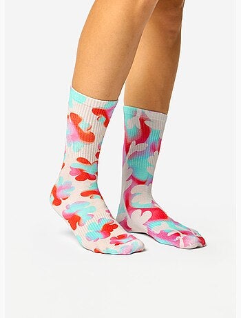 Chaussettes Côtelées Fleurs Funky