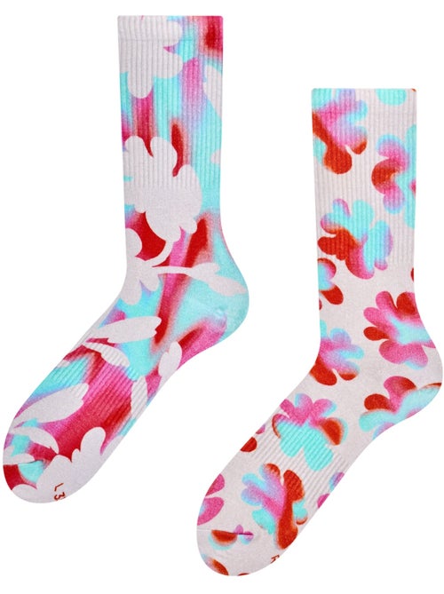 Chaussettes Côtelées Fleurs Funky - Kiabi