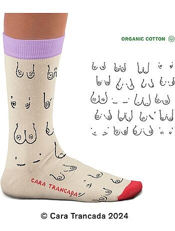 Chaussettes Coton Bio Poitrines, Cara Trancada