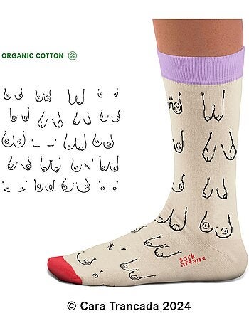 Chaussettes Coton Bio Poitrines, Cara Trancada