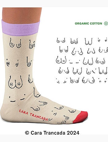 Chaussettes Coton Bio Poitrines, Cara Trancada