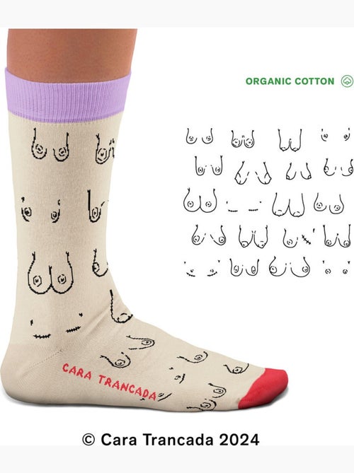 Chaussettes Coton Bio Poitrines, Cara Trancada - Kiabi
