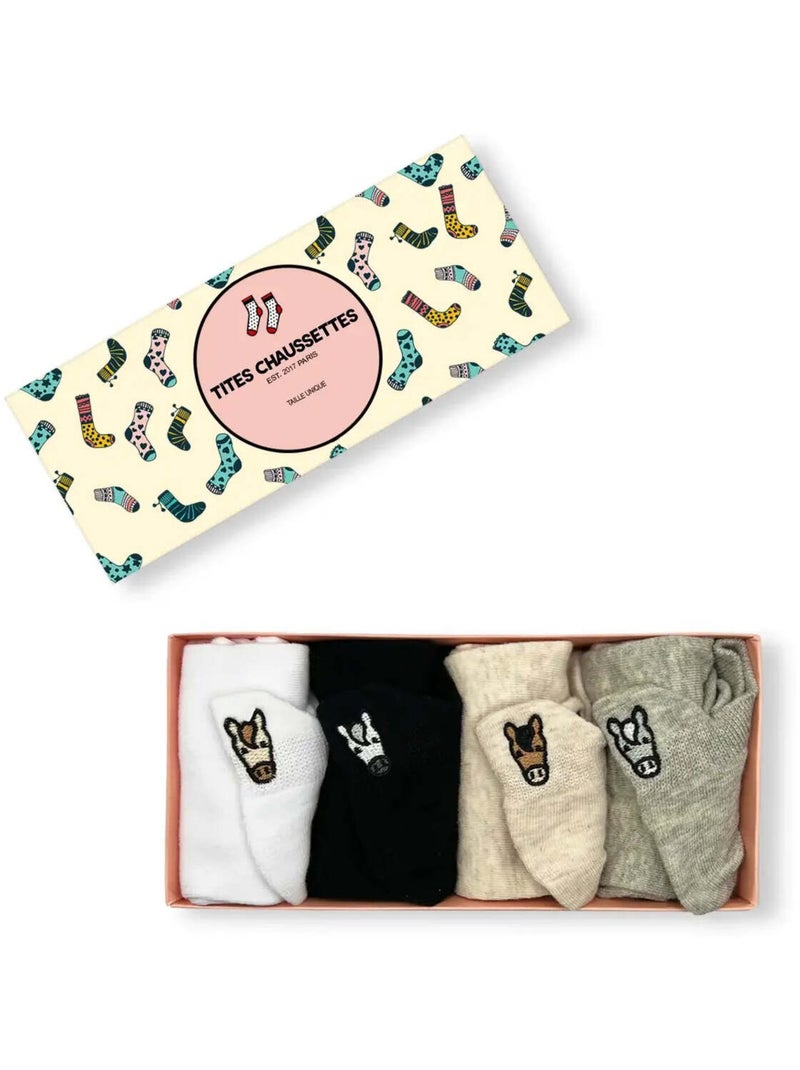 Chaussettes Coton Languette Cheval (Lot x4) | Titeschaussettes Multicolore - Kiabi