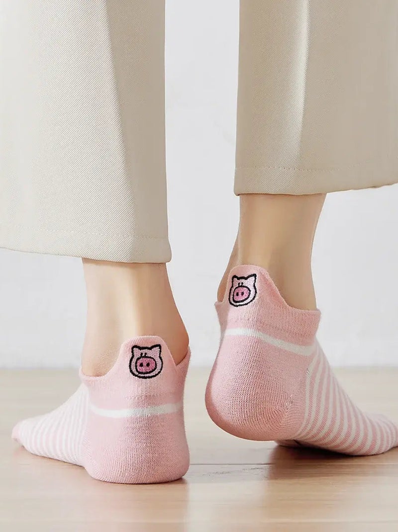 Chaussettes Coton Languettes Cochon | Titeschaussettes Rose clair - Kiabi