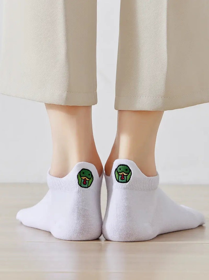 Chaussettes Coton Languettes Jungle| Titeschaussettes Blanc Vert Noir - Kiabi