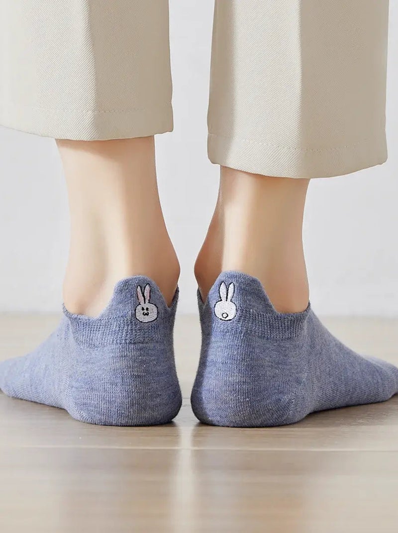 Chaussettes Coton Languettes Lapin | Titeschaussettes Bleu - Kiabi