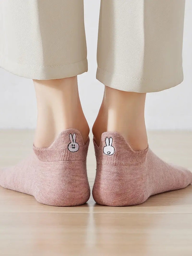 Chaussettes Coton Languettes Lapin | Titeschaussettes Rose - Kiabi