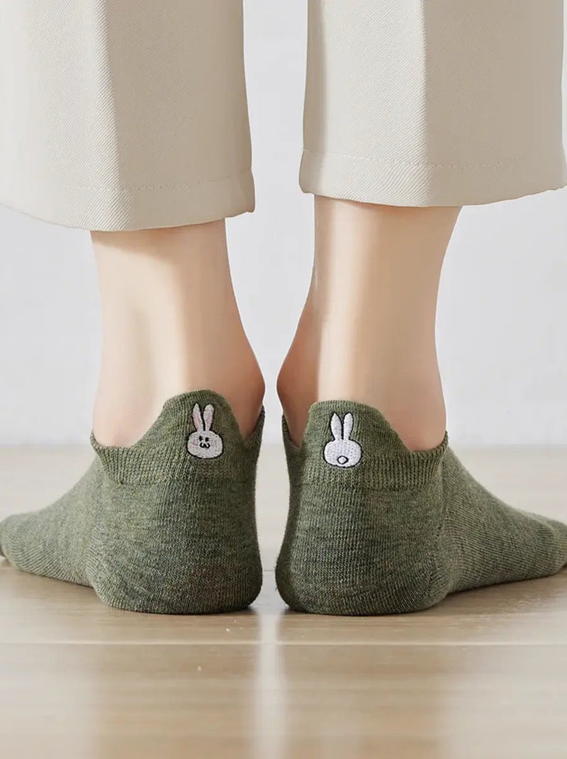 Chaussettes Coton Languettes Lapin | Titeschaussettes Vert - Kiabi