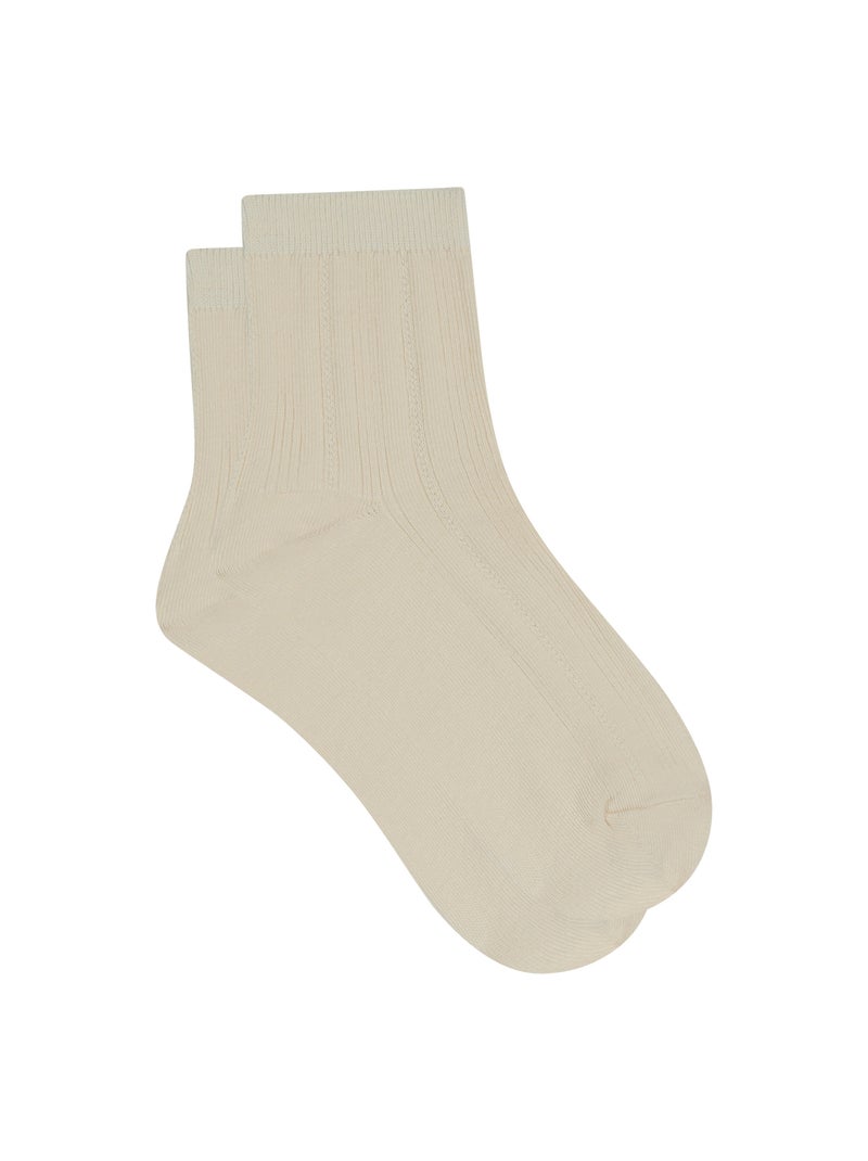 Chaussettes coton Mode Corail/Turquoise/Crème - Kiabi