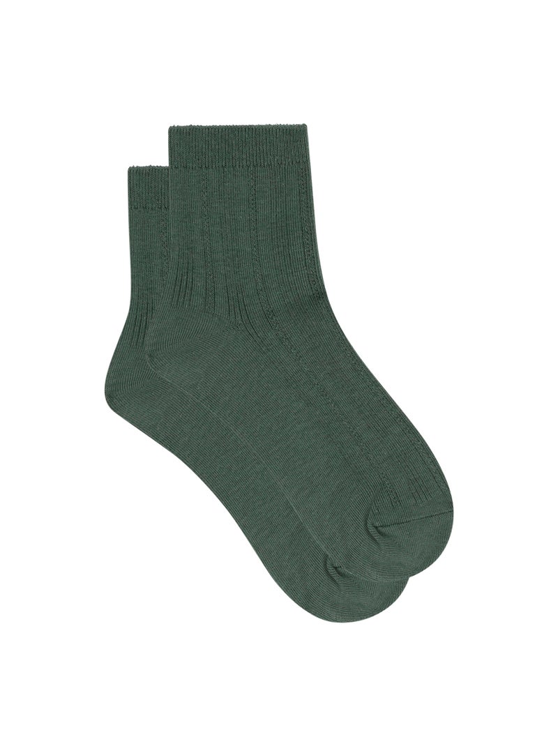 Chaussettes coton Mode Vert foncé - Kiabi