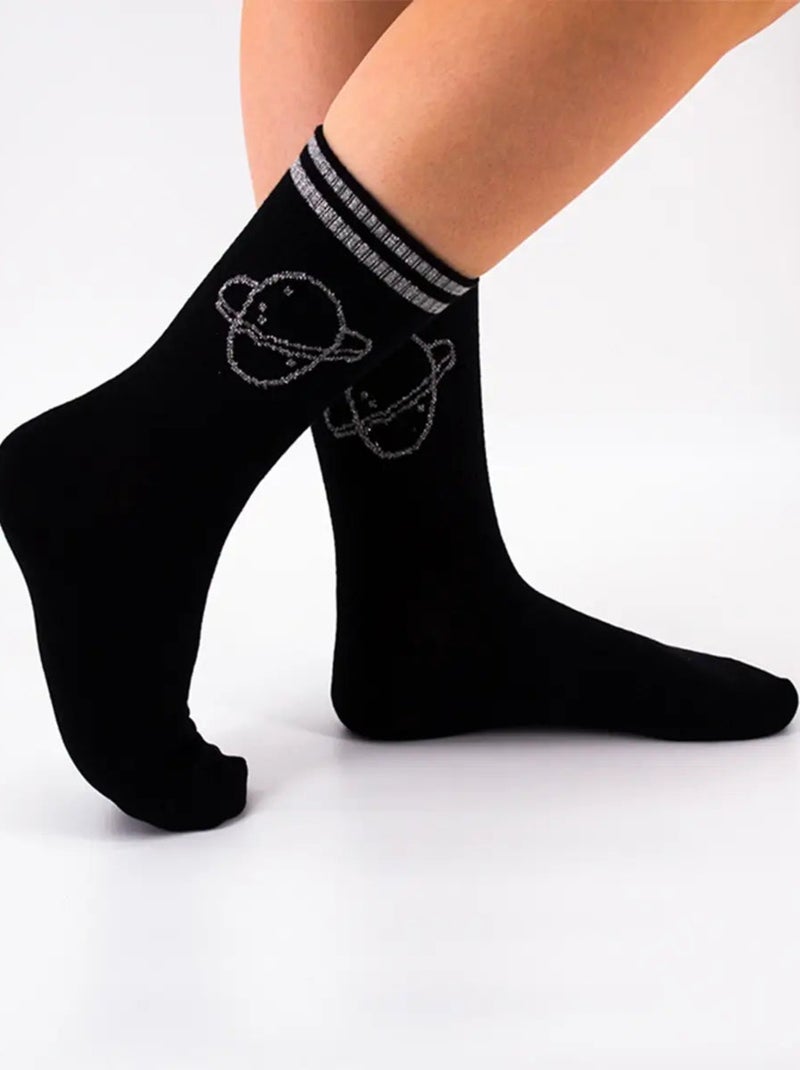 Chaussettes Coton Saturne  | Titeschaussettes Noir - Kiabi