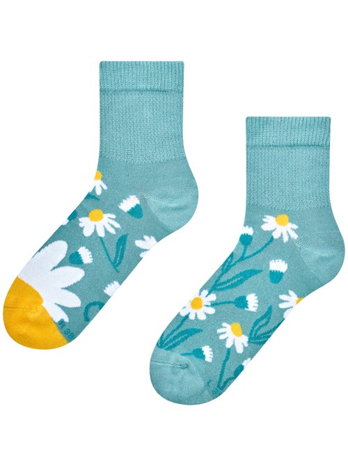 Chaussettes Courtes Anti-Stress Camomille Turquoise - Kiabi