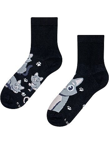 Chaussettes Courtes Anti-Stress Chat Gris