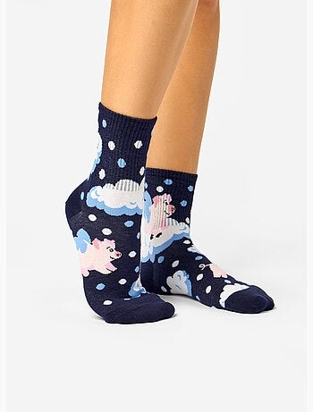 Chaussettes Courtes Cochons Dans Les Nuages