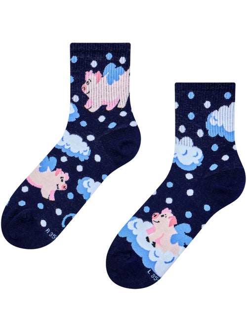 Chaussettes Courtes Cochons Dans Les Nuages - Kiabi