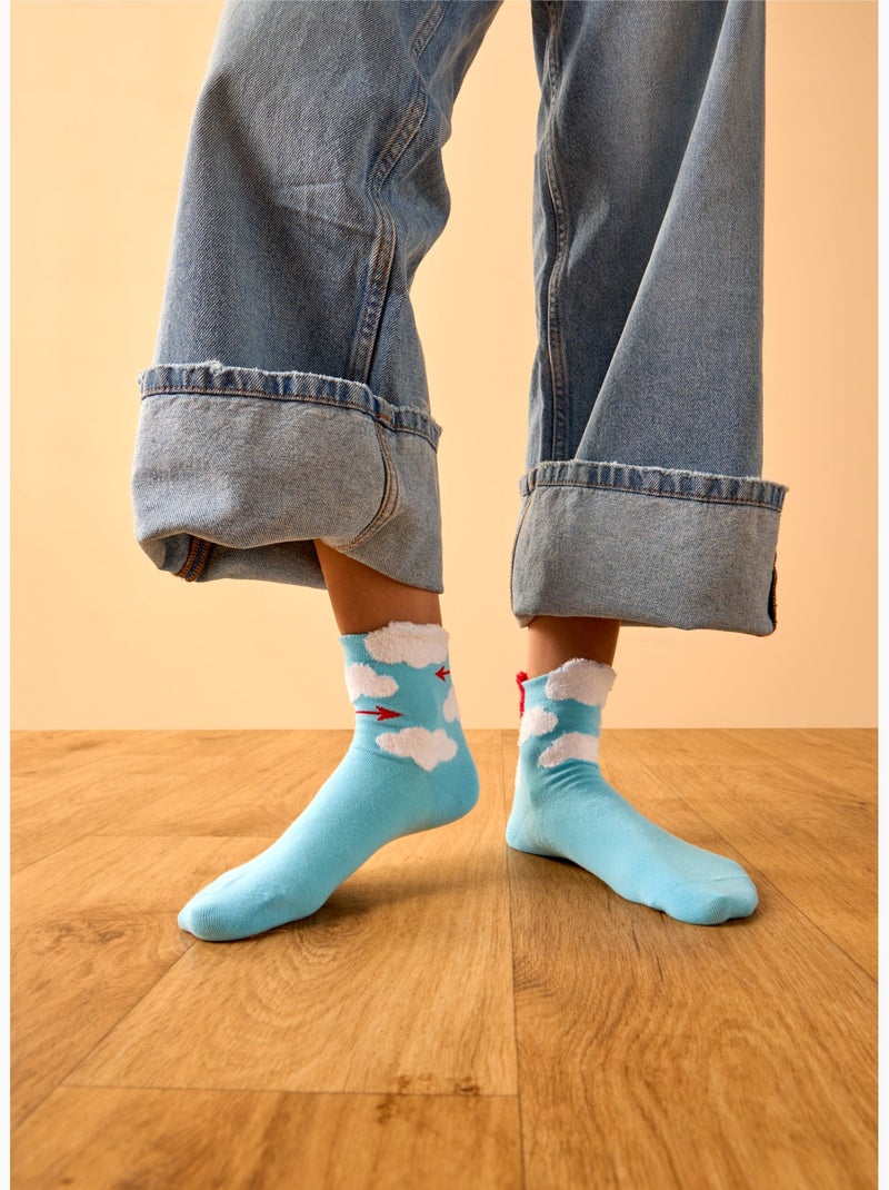 Chaussettes Courtes Cutecore Amour Dans L'Air Bleu - Kiabi