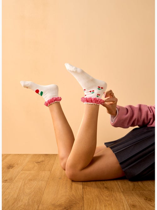 Chaussettes Courtes Cutecore Cerises - Kiabi
