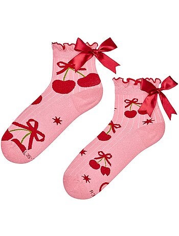 Chaussettes courtes cutecore monde des cerises