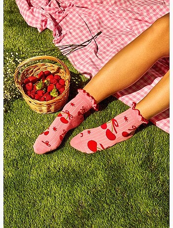 Chaussettes courtes cutecore monde des cerises
