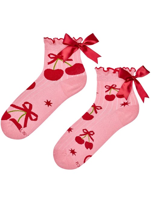 Chaussettes courtes cutecore monde des cerises - Kiabi