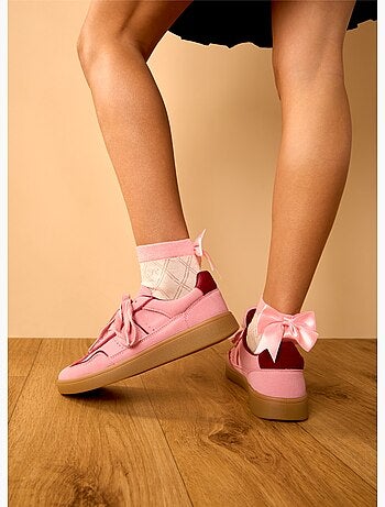 Chaussettes Courtes Cutecore Nœud Rose