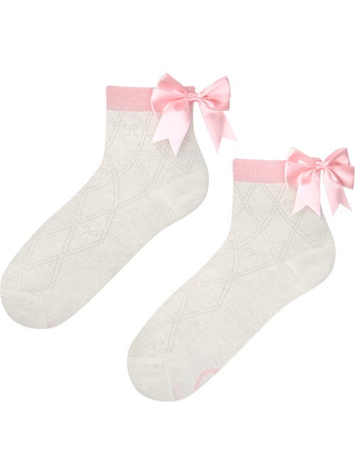 Chaussettes Courtes Cutecore Nœud Rose - Kiabi