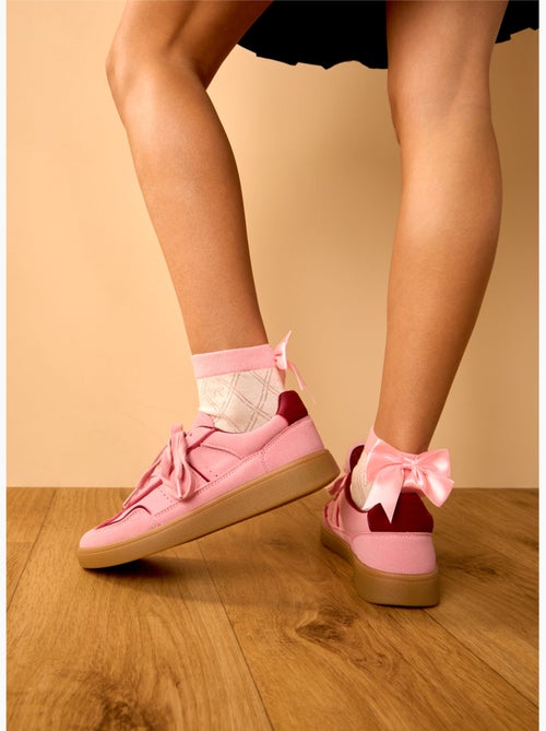 Chaussettes Courtes Cutecore Nœud Rose - Kiabi