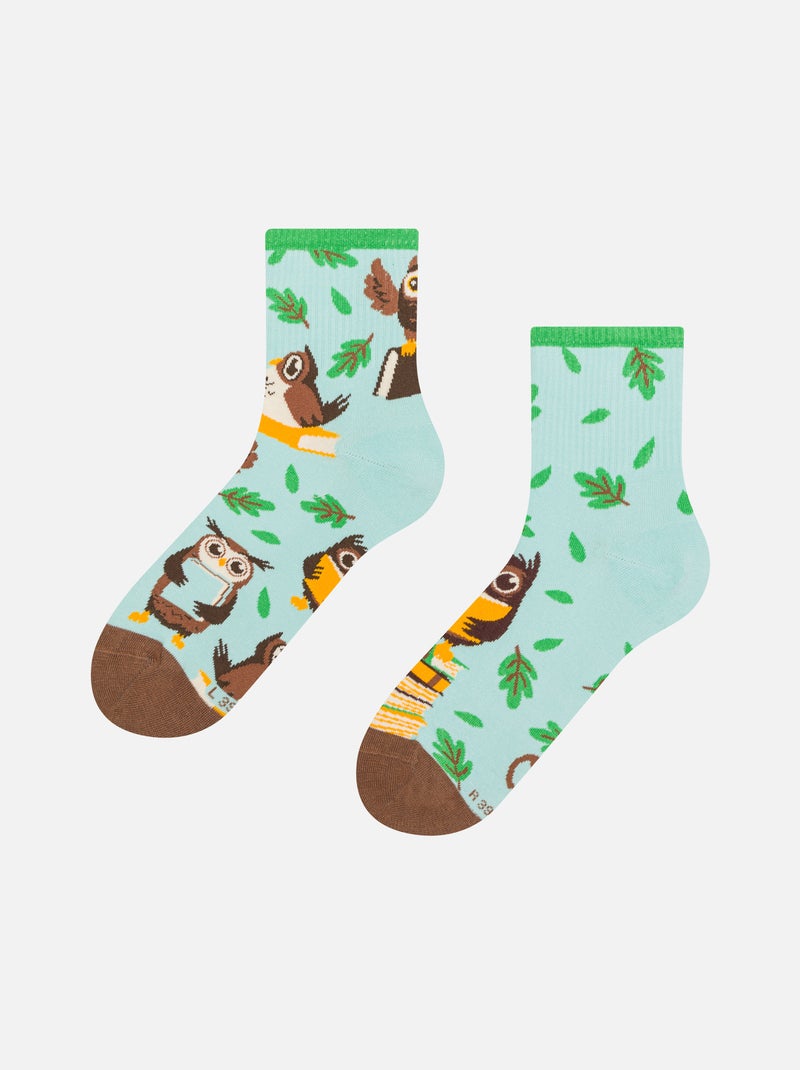 Chaussettes courtes Dedoles Hiboux et Livres Vert clair - Kiabi